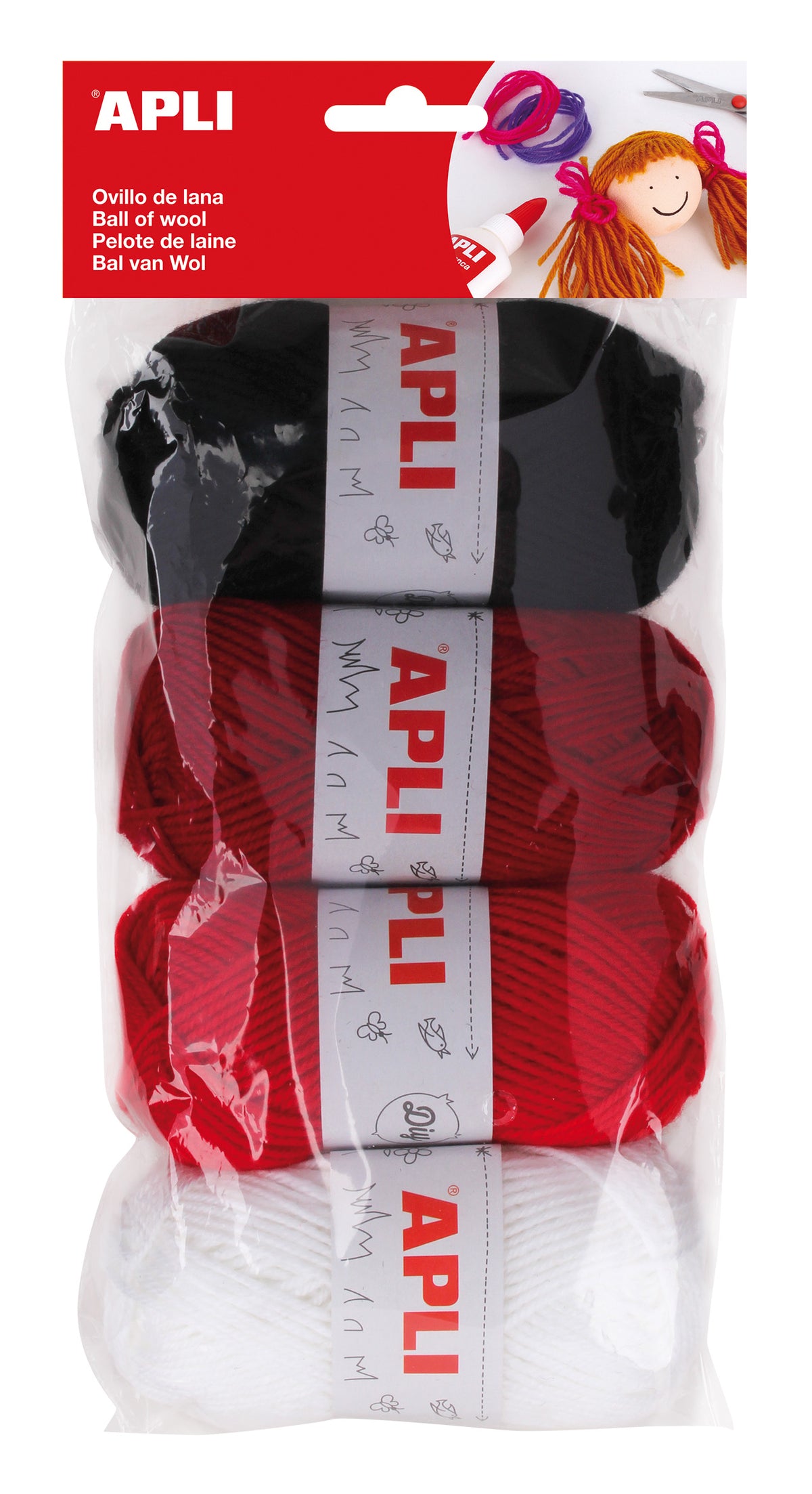 BOLSA OVILLOS LANA TONOS ROJOS - APLI