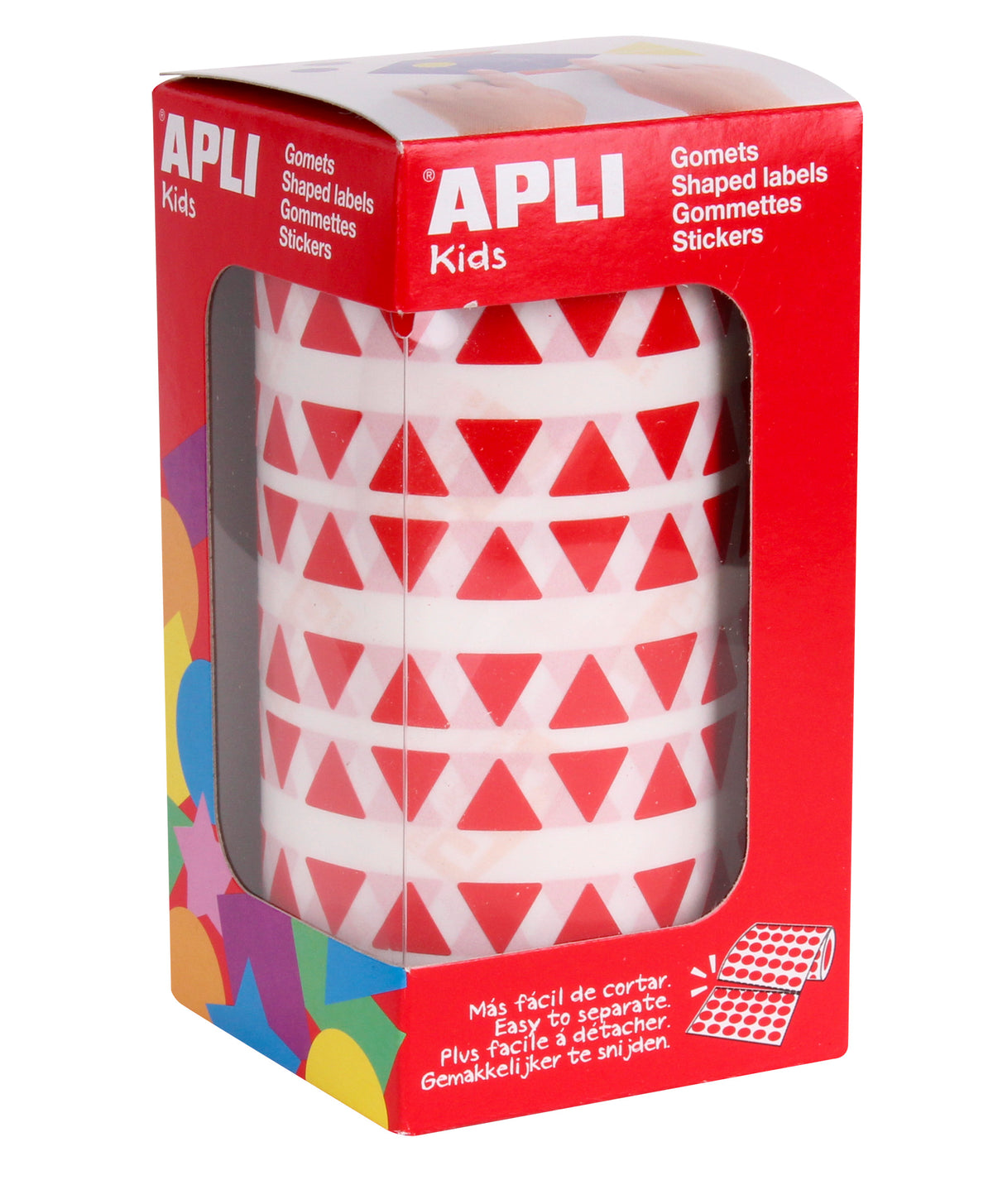 ROLLO GOMETS TRIANGULARES 10,5MM ROJO - APLI