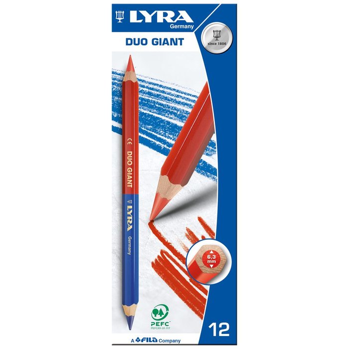 LAPIZ BICOLOR GIANT 12UDS - LYRA