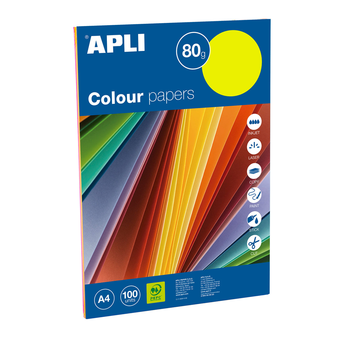 PAPEL A4 SURTIDO FLUOR 100H - APLI