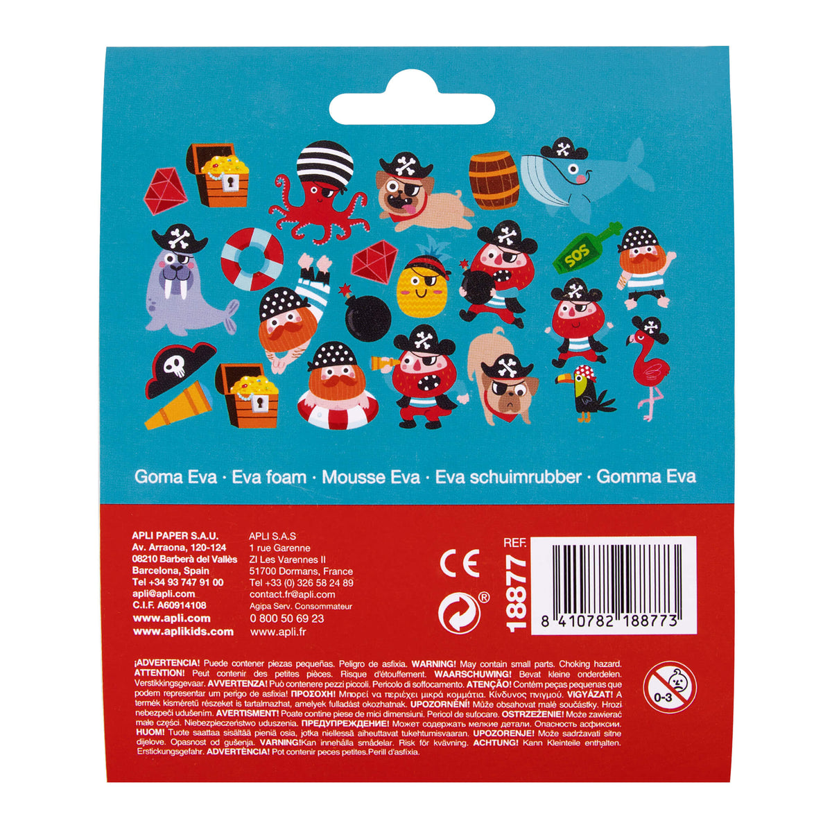 FIGURAS ADHESIVAS GOMA EVA PIRATAS 24UDS - APLI