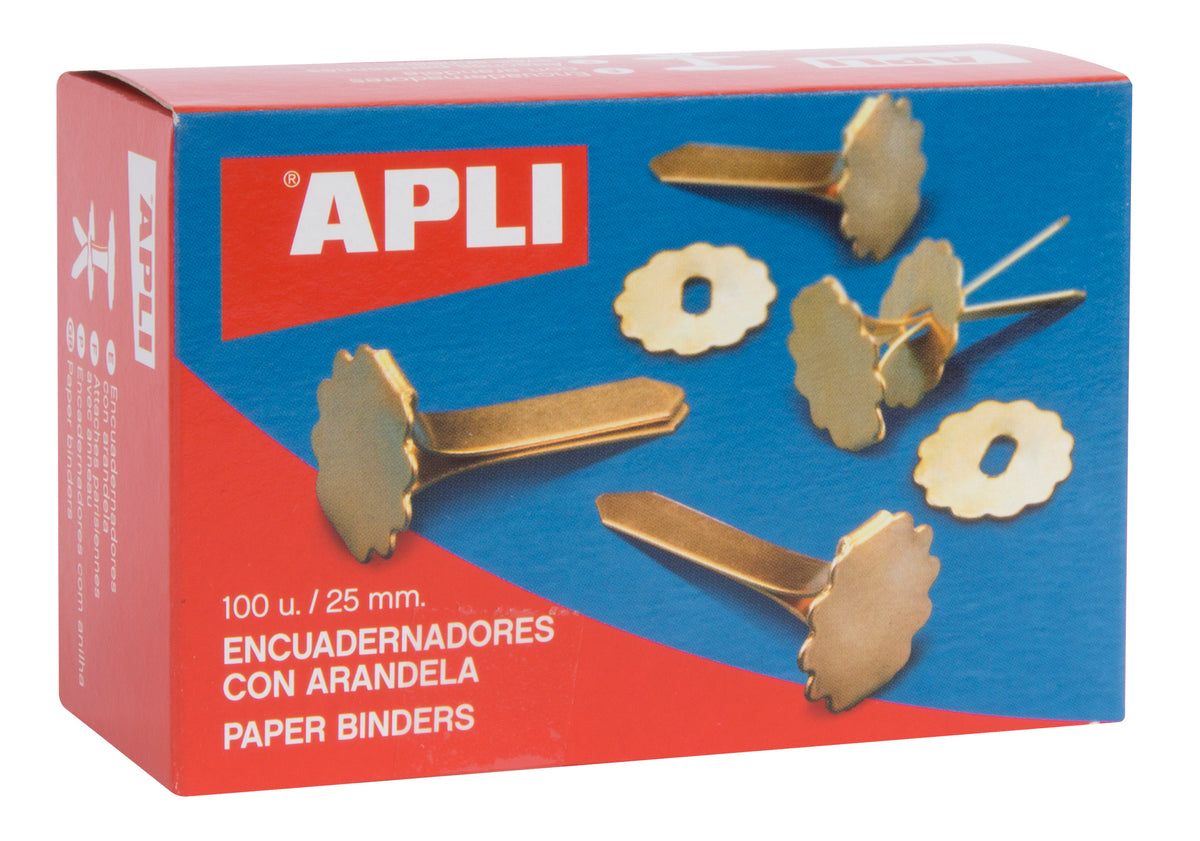 ENCUADERNADORES LATONADOS 25MM C/100UD - APLI