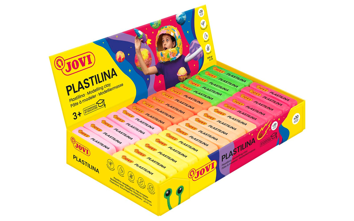 PLASTILINA FLUOR 6 COLORES SURTIDOS 30UD - JOVI