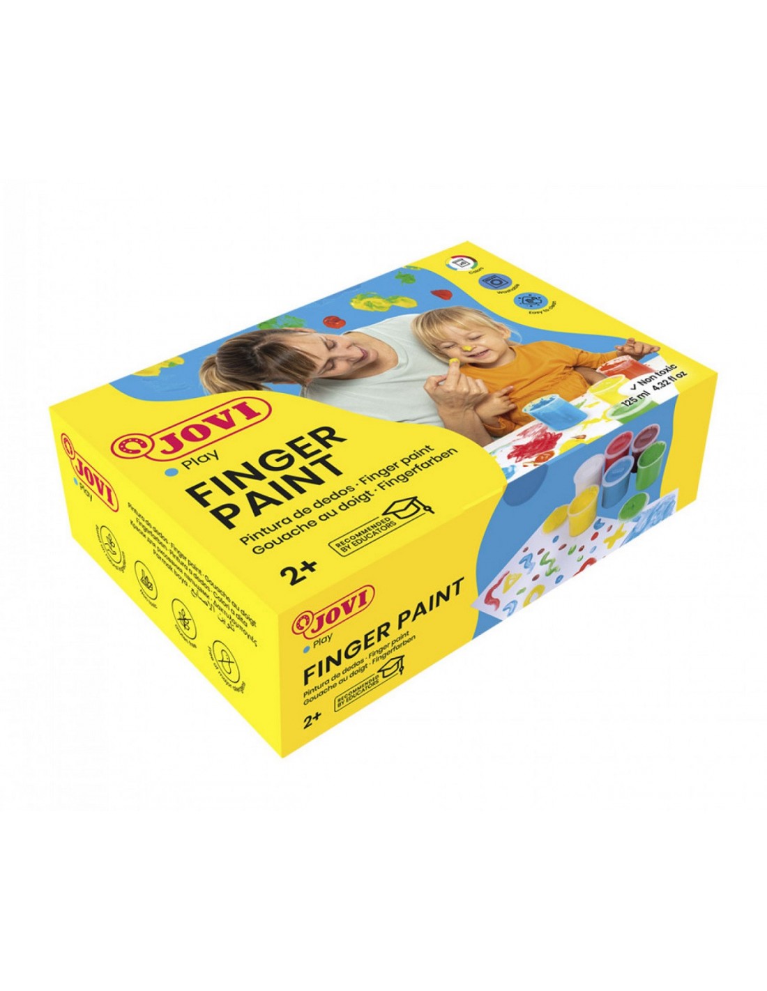 CAJA 6 BOTES PINTURA DEDOS STDOS 125ML - JOVI