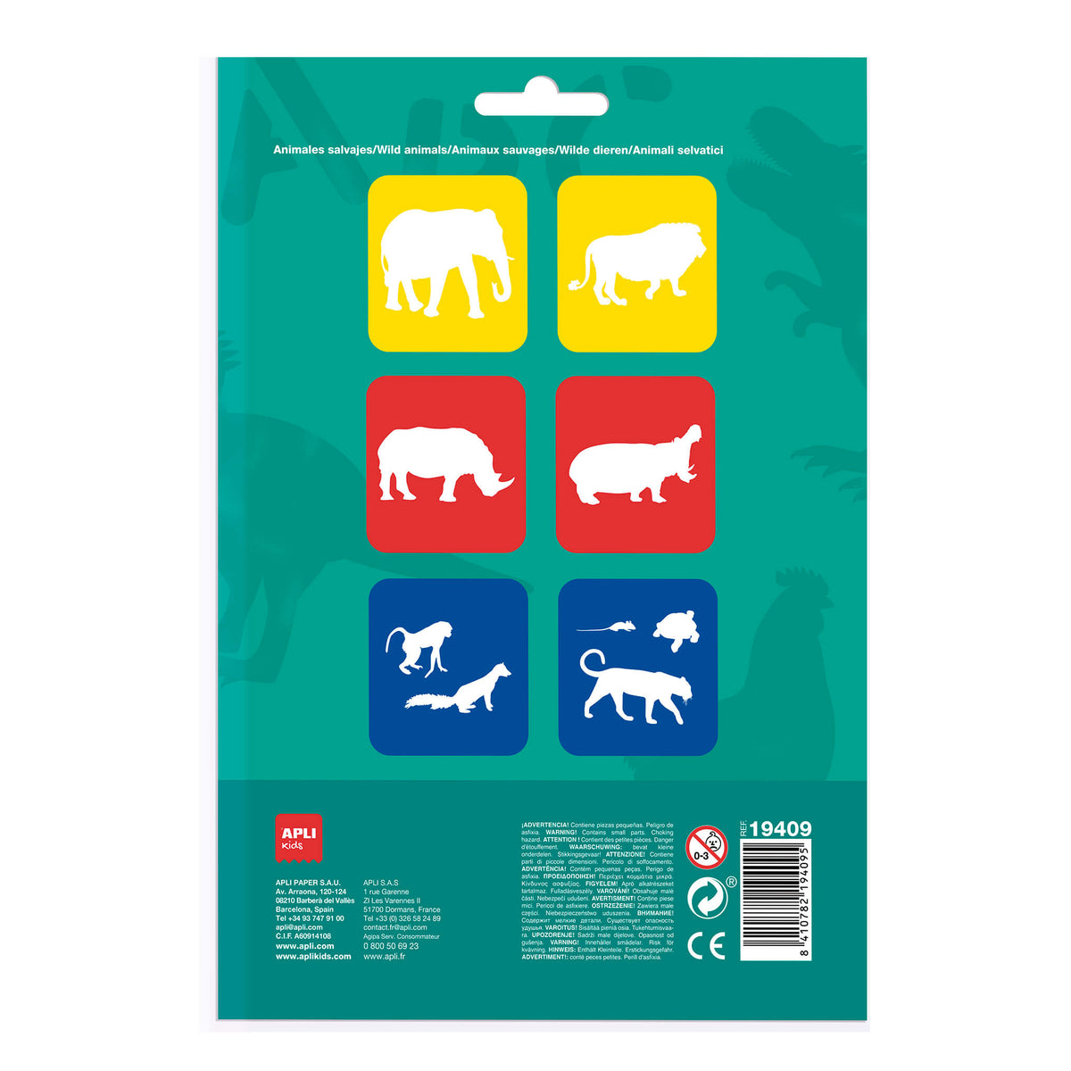 PLANTILLAS ANIMALES SELVA 6UD - APLI