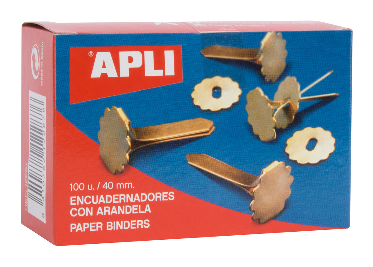 ENCUADERNADORES LATONADOS 40MM C/100UD - APLI