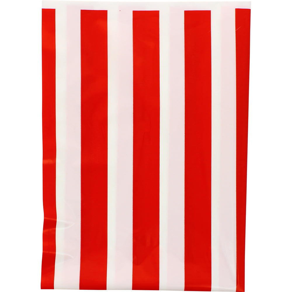 BOLSA DISFRAZ 56X70 RAYAS ROJAS/BLANCAS 25UDS - GRAFOPLAS