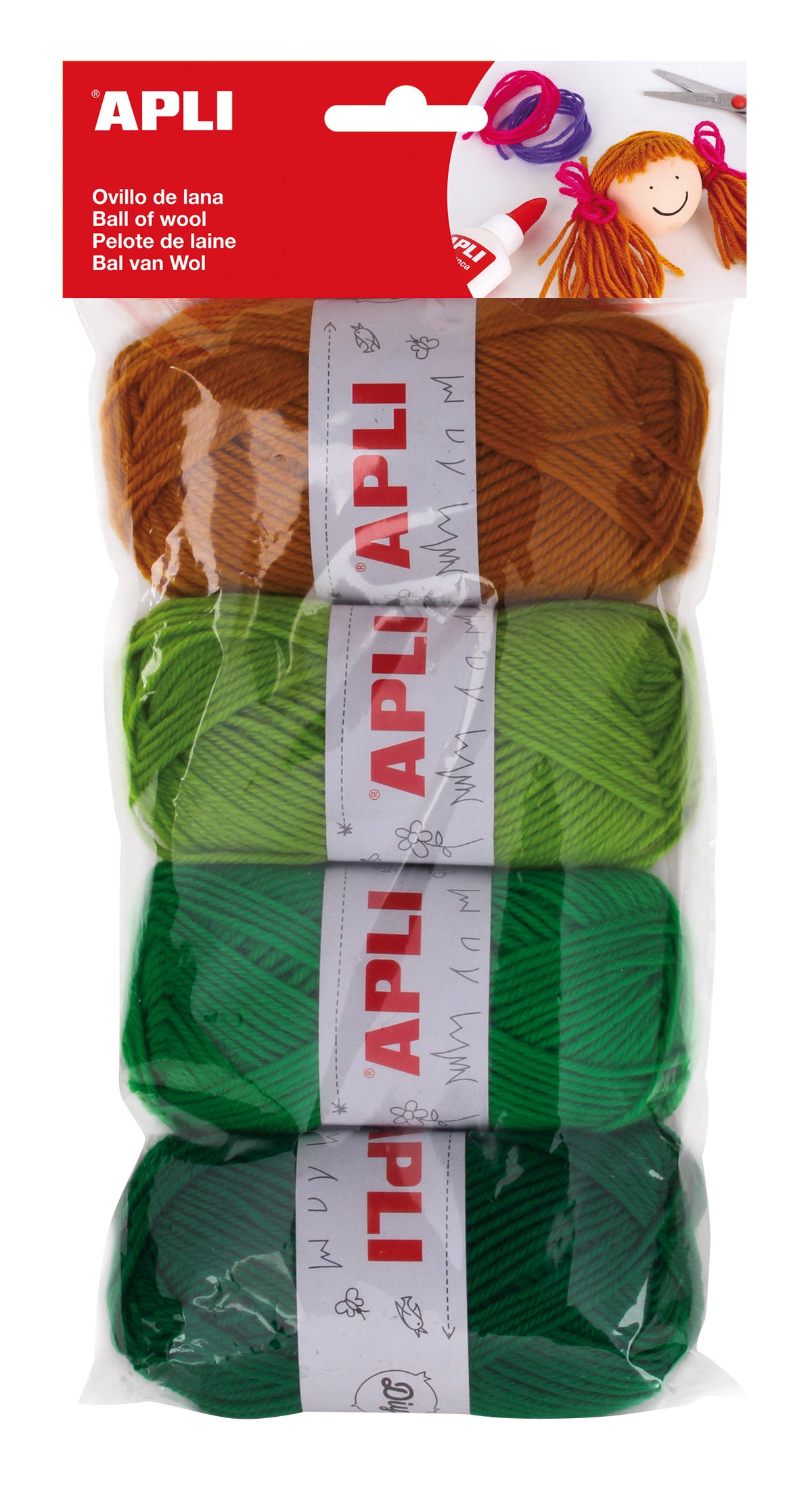 BOLSA OVILLOS LANA TONOS VERDES - APLI