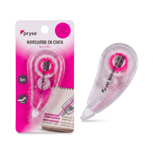 MARCADOR EN CINTA 5MM X 5M ROSA  - PRYSE