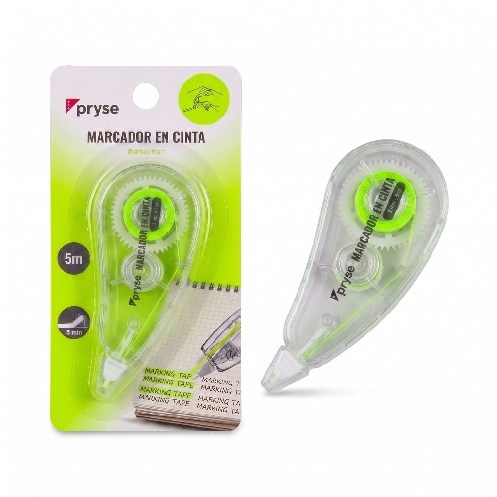 MARCADOR EN CINTA 5MM X 5M VERDE  - PRYSE