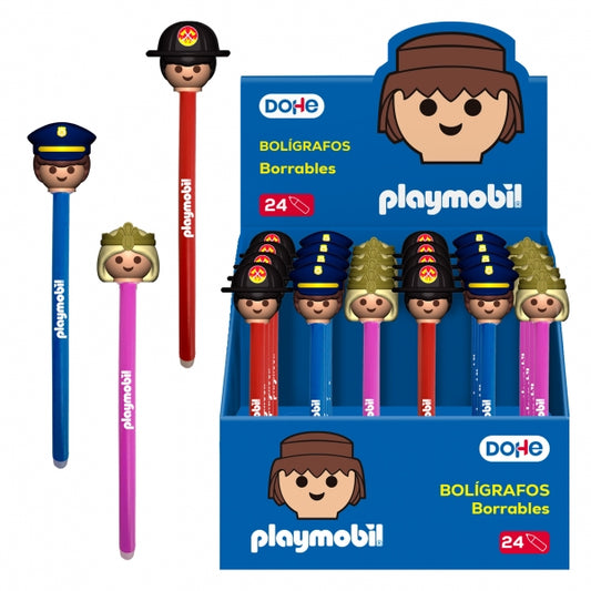 EXPOSITOR 24 BOLIGRAFOS BORRABLES PLAYMOBIL - DOHE