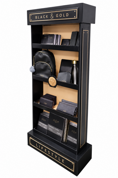 CARTON EXPOSITOR SUELO BLACK & GOLD - DOHE
