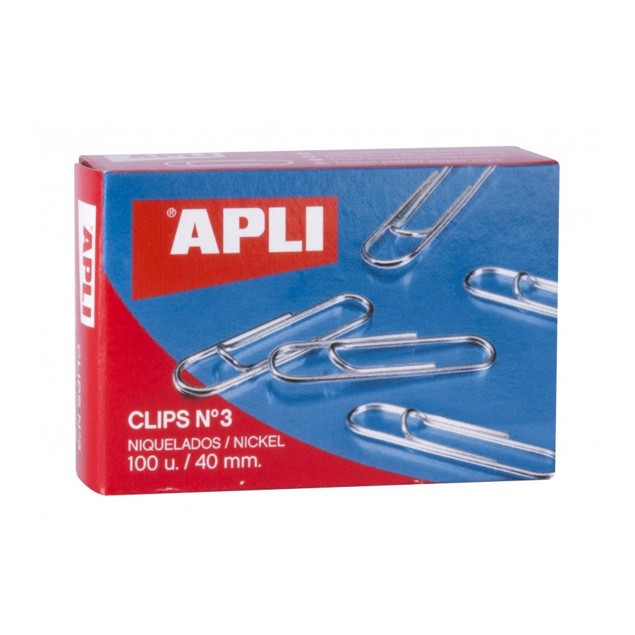 CLIPS NIQUEL Nº3 40MM C/100UD - APLI