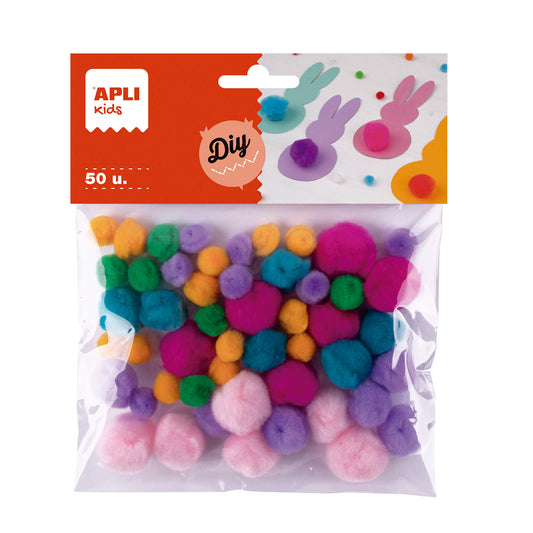 POMPONES SURTIDOS SUAVES B/50UDS - APLI