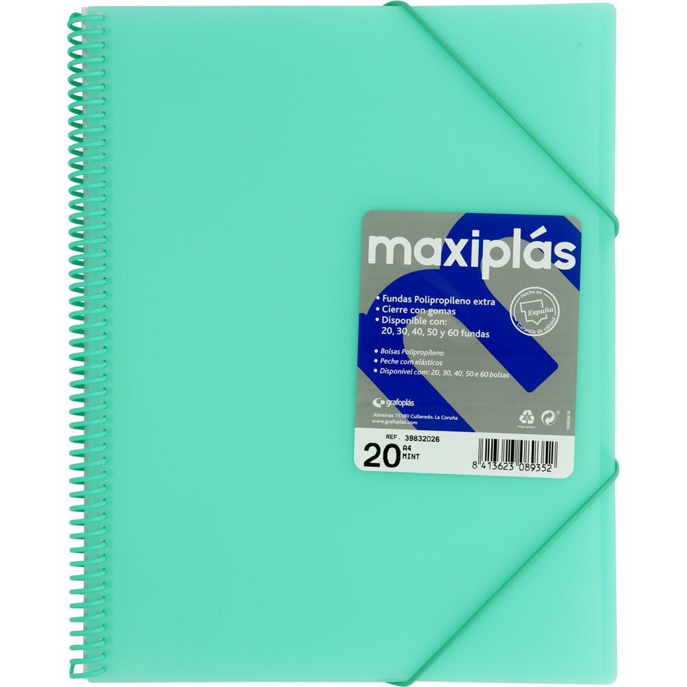 CARPETA  20 FUNDAS A4 MAXIPLAS TRANSLUCIDA - GRAFOPLAS