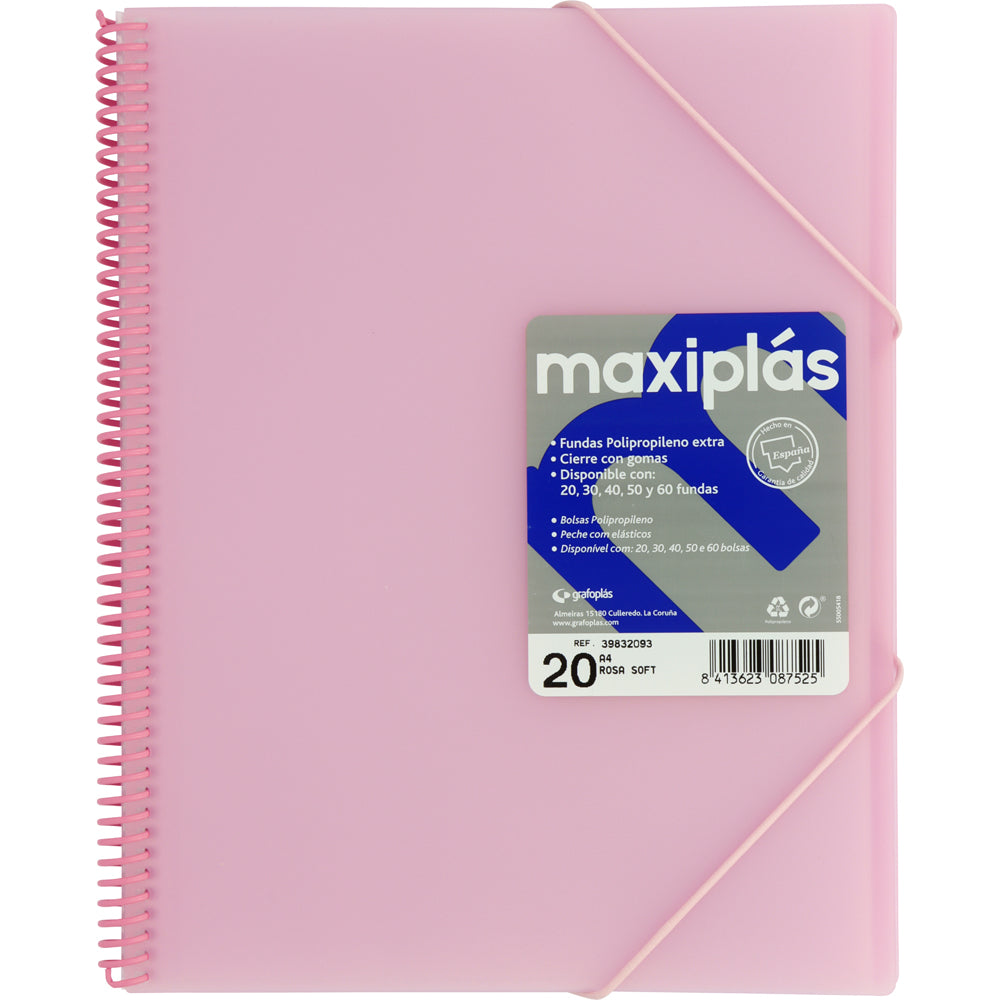 CARPETA  20 FUNDAS A4 MAXIPLAS TRANSLUCIDA - GRAFOPLAS
