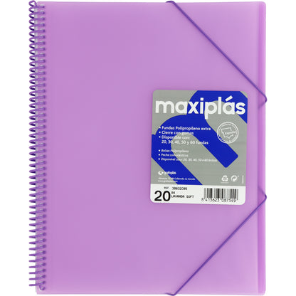 CARPETA  20 FUNDAS A4 MAXIPLAS TRANSLUCIDA - GRAFOPLAS