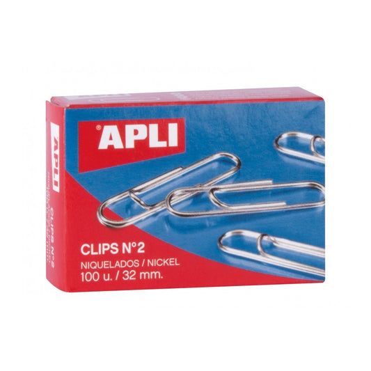 CLIPS NIQUEL Nº2 32MM C/100UD - APLI