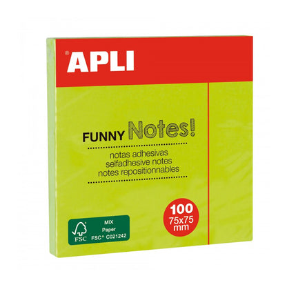NOTAS ADHESIVAS 75X75 VERDE 12UD - APLI