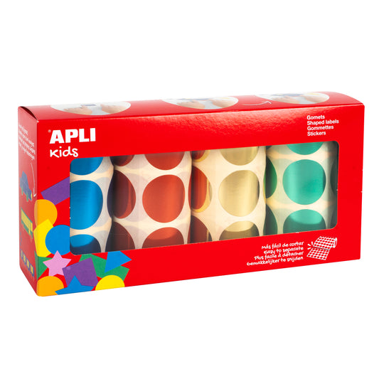 PACK 4 ROLLOS GOMETS CIRCULO METAL 33MM - APLI