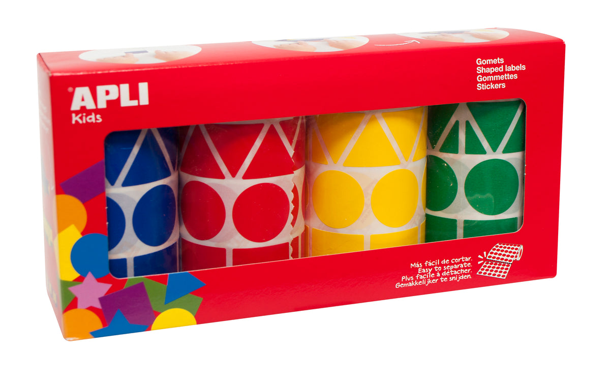 PACK 4 ROLLOS GOMETS XL STDO COLOR/FORMAS - APLI