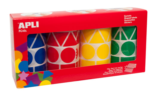 PACK 4 ROLLOS GOMETS XL STDO COLOR/FORMAS - APLI