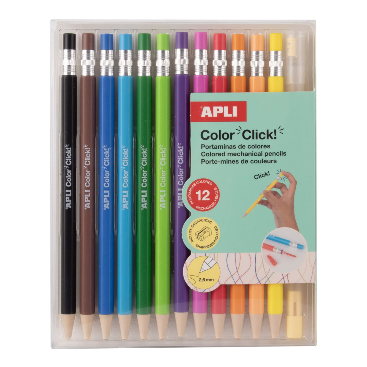 EXPOSITOR 12 PACK PORTAMINAS COLOR CLICK - APLI