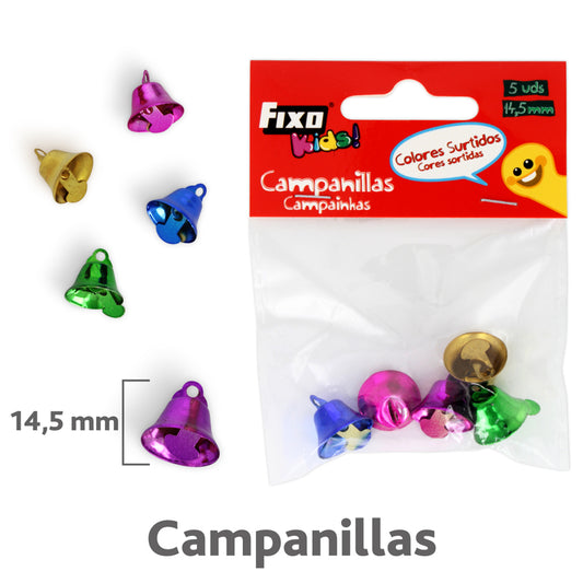 BOLSA 5 CAMPANILLAS SURTIDAS 14.5MM - GRAFOPLAS