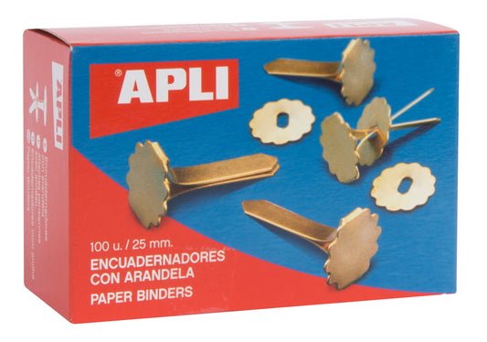 ENCUADERNADORES LATONADOS 25MM C/100UD - APLI