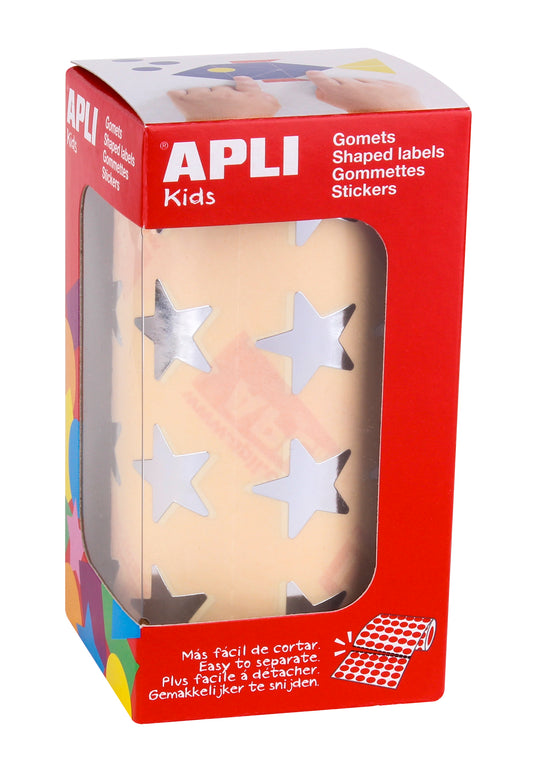 ROLLO GOMETS ESTRELLAS METAL PLATA 19.5MM - APLI