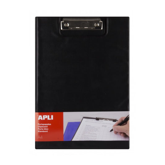 CLIPBOARD A4 PP CON SOLAPA NEGRO - APLI