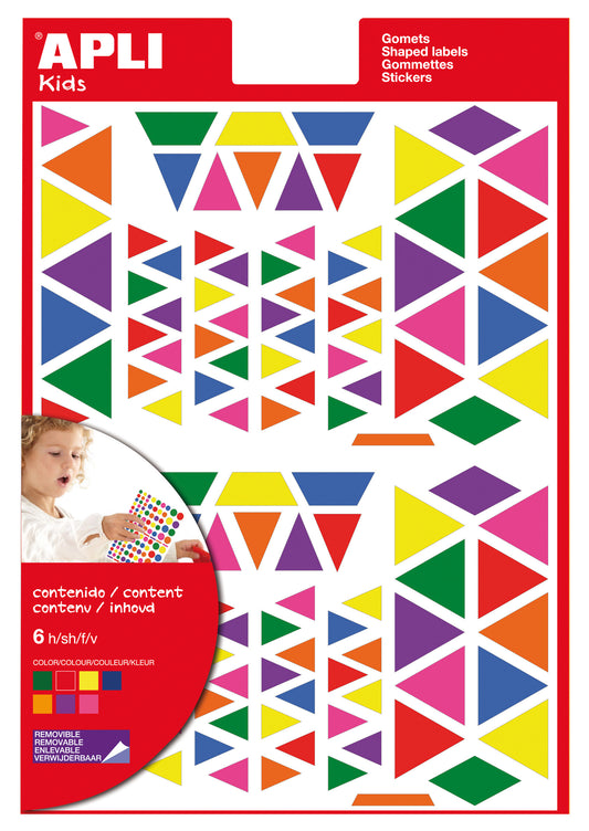 SOBRE GOMETS MULTICOLOR 6H TRIÁNGULOS - APLI