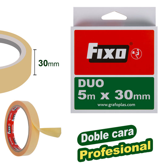 CINTA ADHESIVA DUO 5M X 30MM - GRAFOPLAS