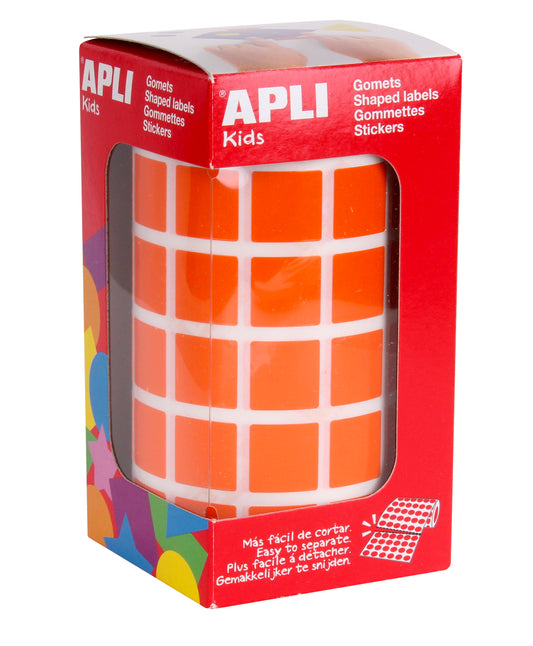 ROLLO GOMETS CUADRADO 15MM NARANJA - APLI