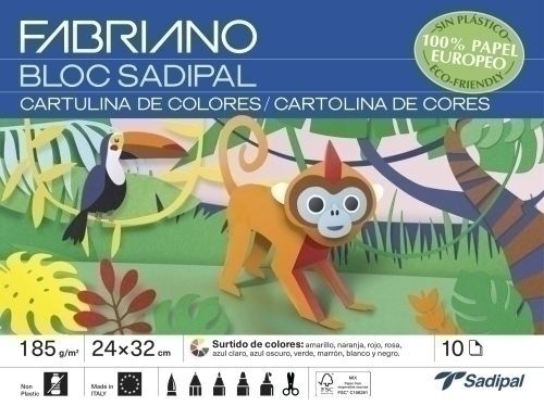 CUADERNO CARTULINA COLOR SURTIDO 10 HOJAS - SADIPAL