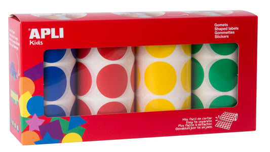 PACK 4 ROLLOS GOMETS 33MM COLOR - APLI