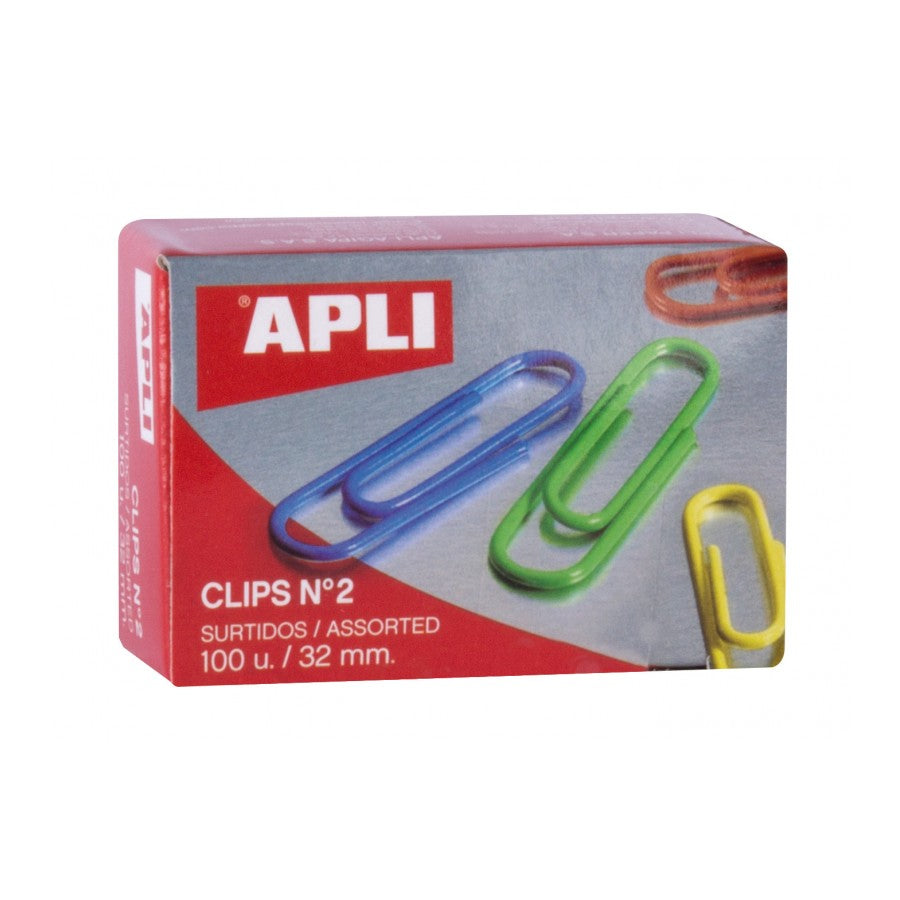 CLIPS COLORES Nº2 32MM C/100UD - APLI