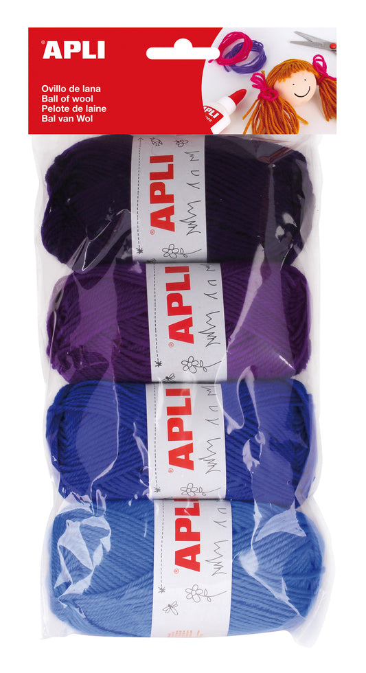BOLSA OVILLOS LANA TONOS AZULES - APLI