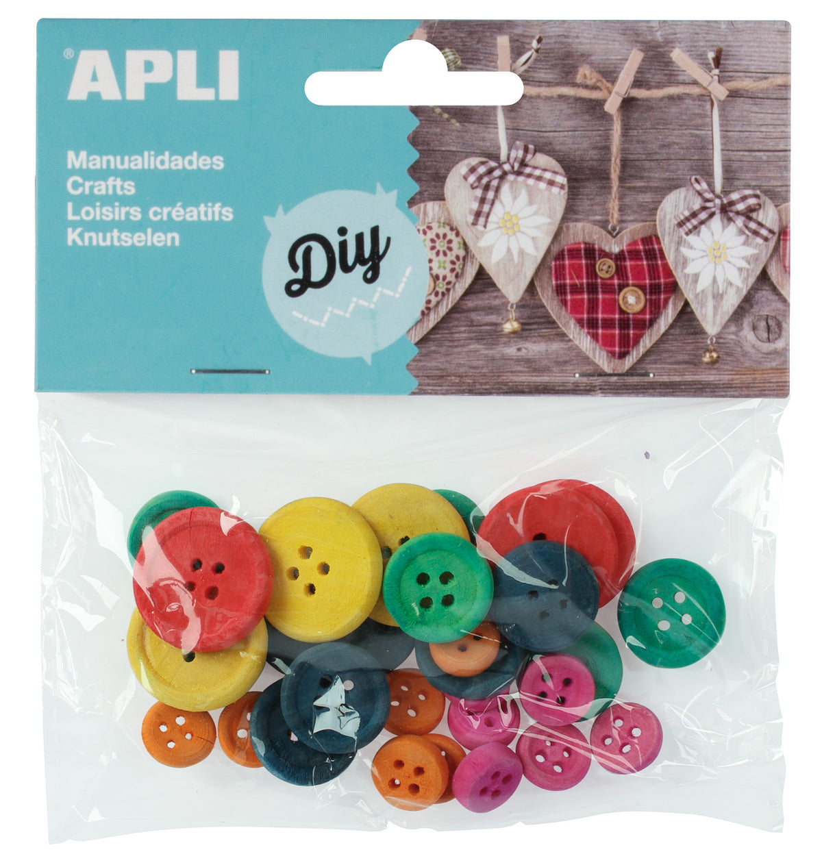 BOTON MADERA COLORES 30UDS - APLI