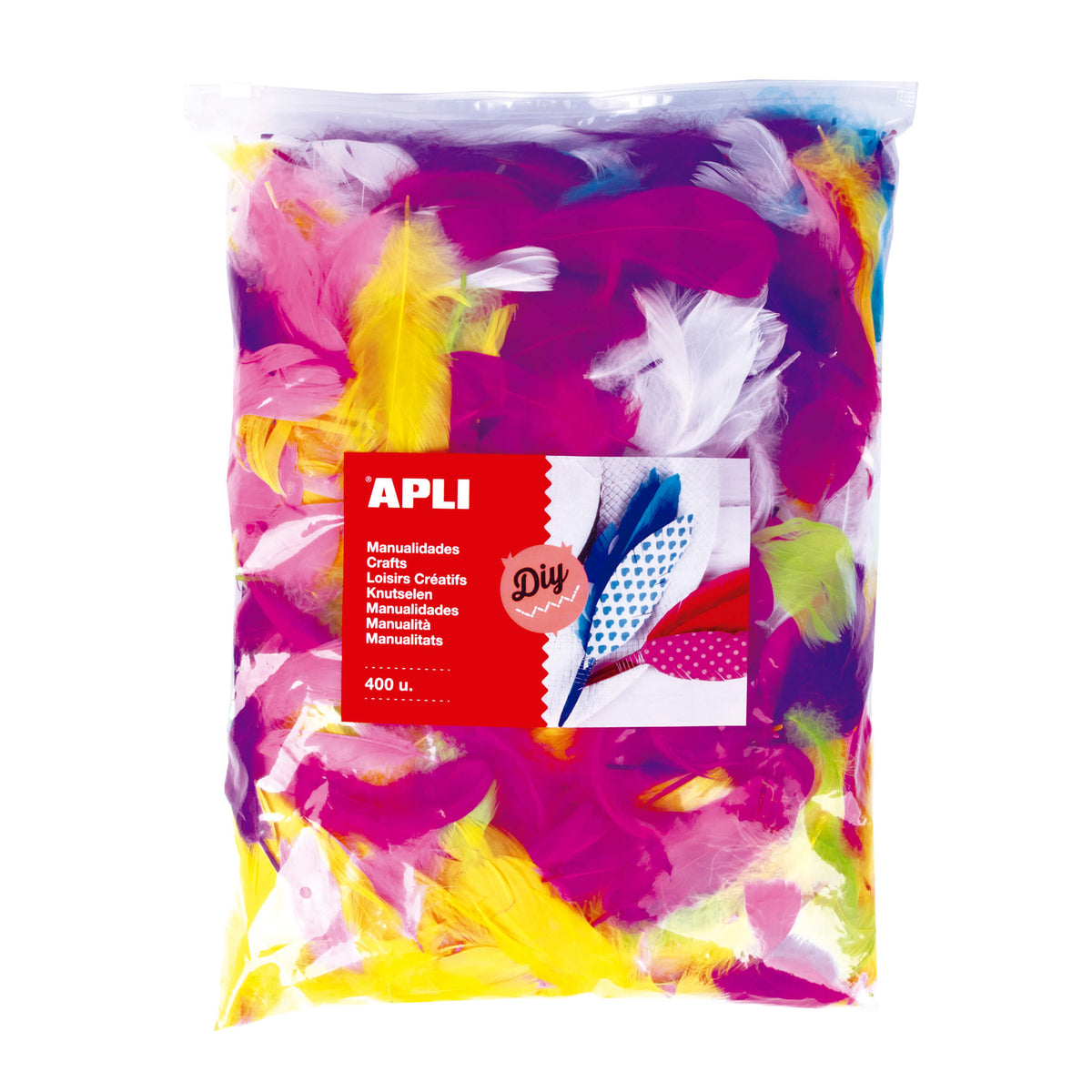 BOLSA PLUMAS COLOR SURTIDO 400UDS - APLI