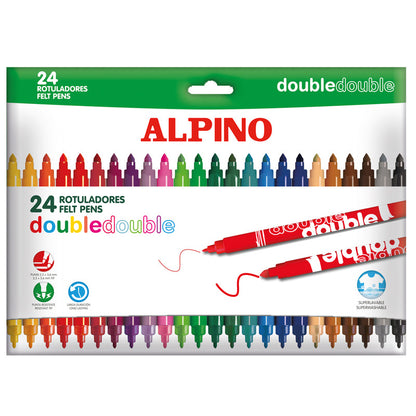 ROTULADOR DOUBLE DOUBLE 12 COLORES - ALPINO