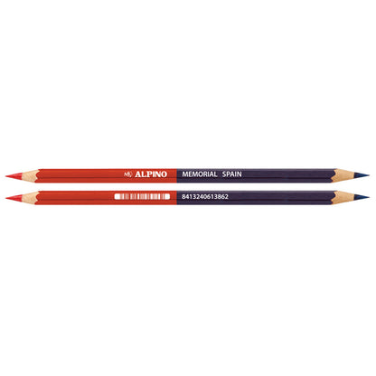 LÁPIZ BICOLOR ROJO/AZUL MEMORIAL C/12UD - ALPINO