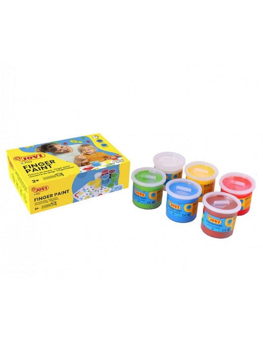 CAJA 6 BOTES PINTURA DEDOS STDOS 125ML - JOVI