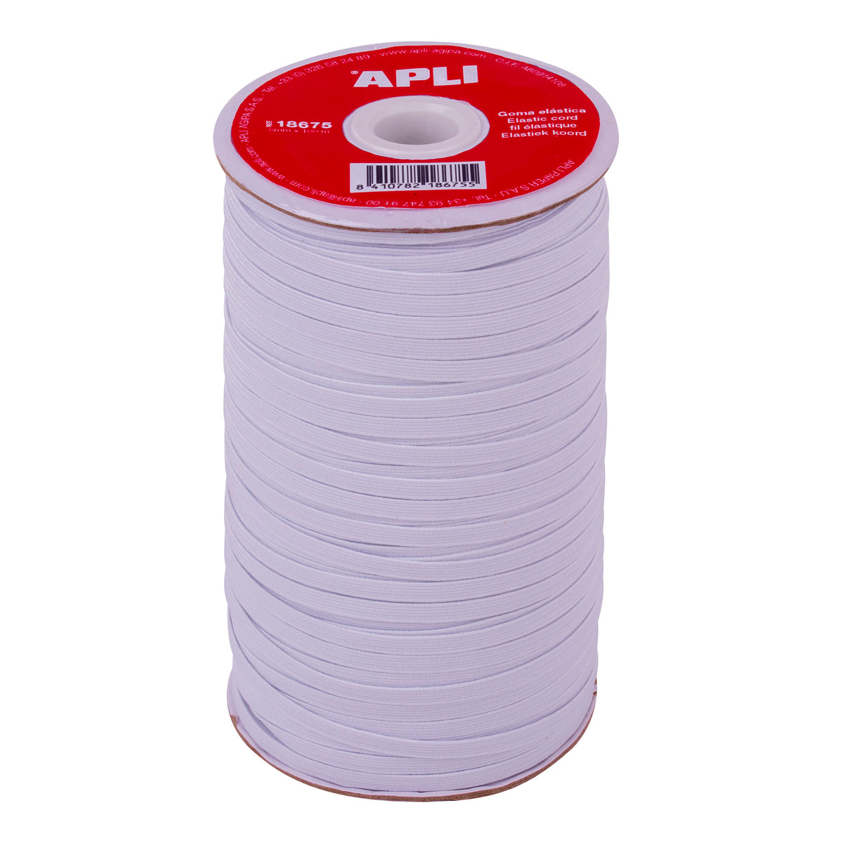 BOBINA ELASTICO BLANCO PLANO 100M - APLI