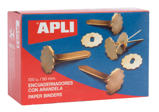 ENCUADERNADORES LATONADOS 50MM C/100UD - APLI