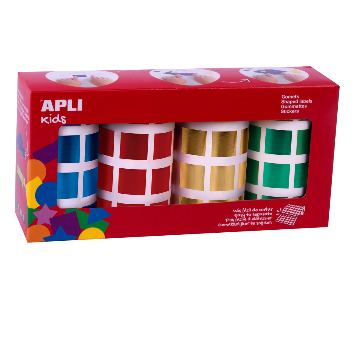 PACK 4 ROLLOS GOMETS CUADRADOS METAL 20MM - APLI