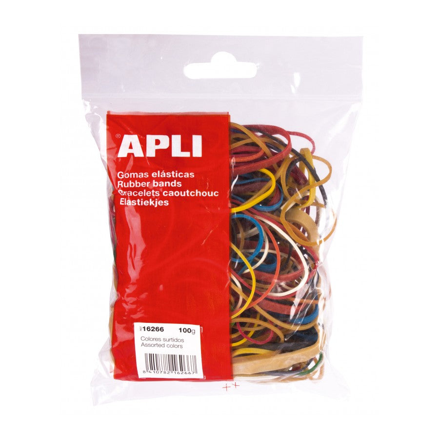 GOMAS ELASTICAS COLORES SURTIDOS 100GR - APLI