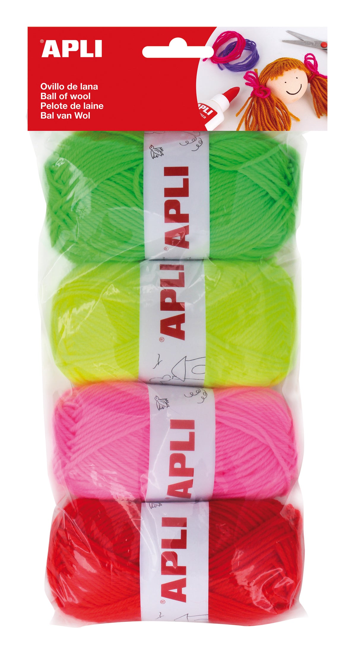 BOLSA OVILLOS LANA TONOS FLUOR - APLI