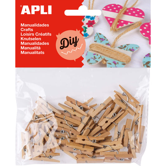 BOLSA MINI PINZAS MADERA 25X3MM 45UD - APLI