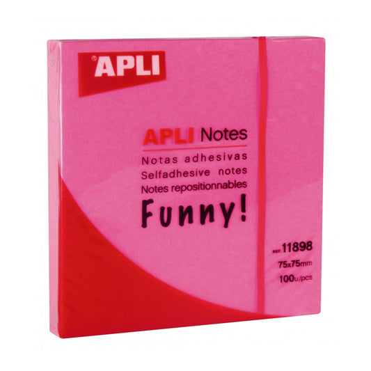 NOTAS ADHESIVAS 75X75 ROSA 12UD - APLI